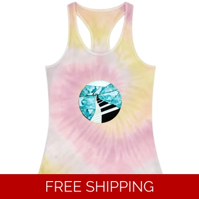 Custom Tank Tops Women Tie Dye Racerback Piano Window Logo